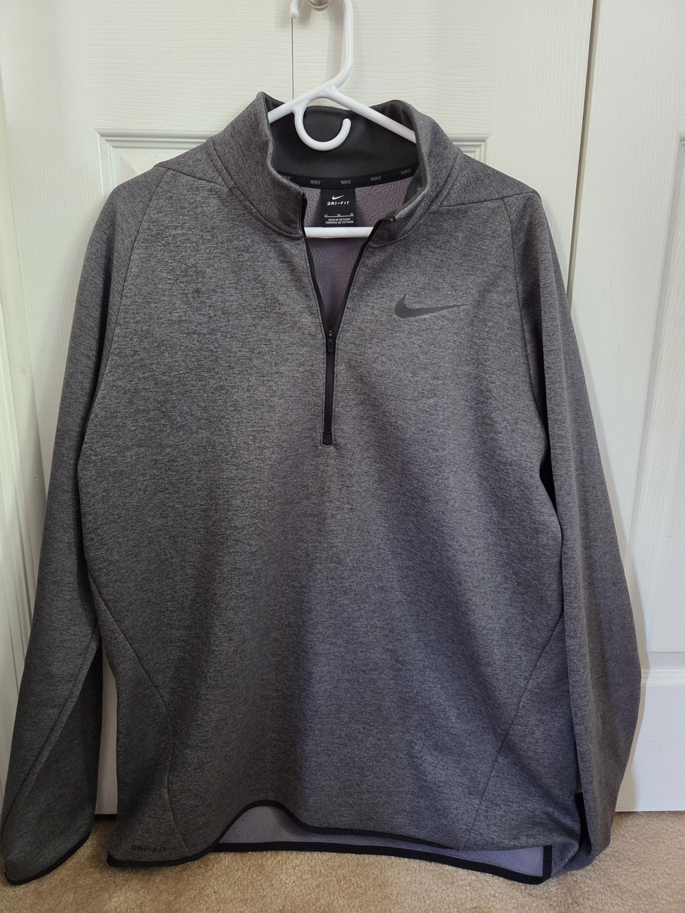 Nike Men's Gray Quarter-Zip Pullover Jacket Size Large Tall